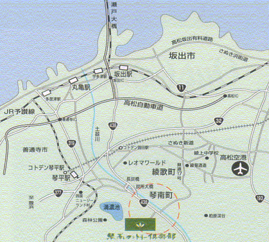 タカガワ新琴南ゴルフ倶楽部のアクセス地図