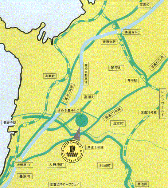 琴平カントリー倶楽部のアクセス地図