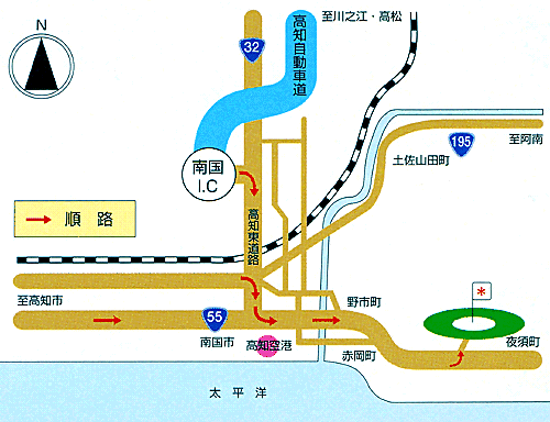 土佐カントリークラブのアクセス地図