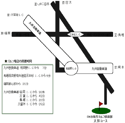 皐月ゴルフ倶楽部　天拝コースのアクセス地図