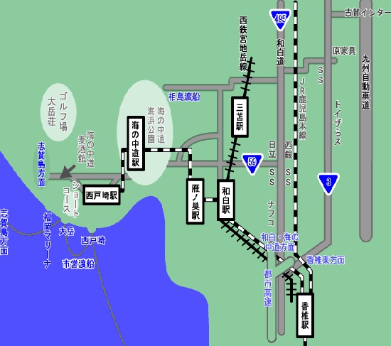 西戸崎シーサイドカントリークラブのアクセス地図