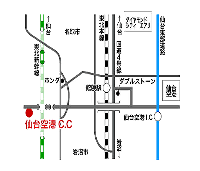 仙台空港カントリークラブのアクセス地図