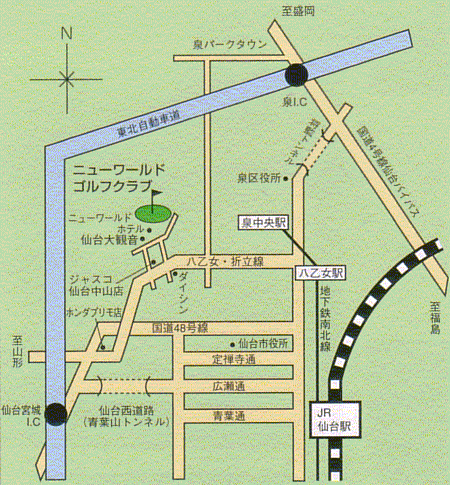 仙台ヒルズゴルフ倶楽部のアクセス地図