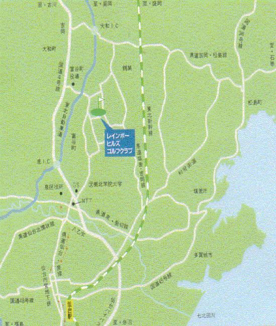 仙台クラシックゴルフ倶楽部のアクセス地図