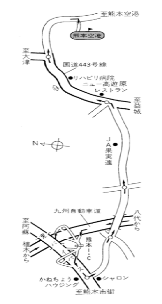 熊本空港カントリークラブのアクセス地図