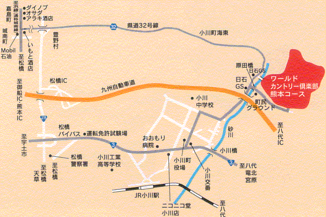ワールドカントリー倶楽部（熊本県）のアクセス地図
