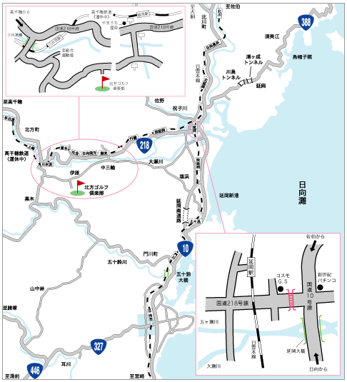 北方ゴルフクラブのアクセス地図