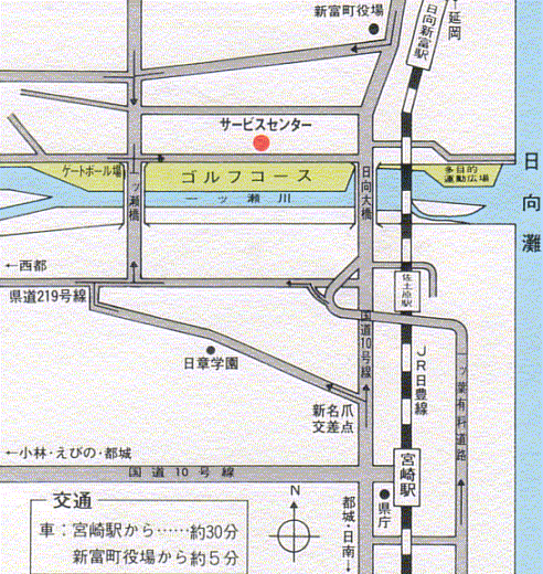 一ツ瀬川県民ゴルフ場のアクセス地図