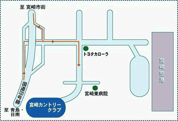 宮崎カントリークラブのアクセス地図