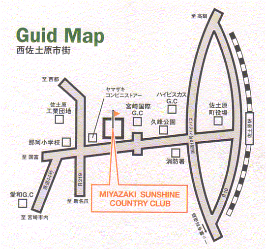 宮崎サンシャインカントリークラブのアクセス地図