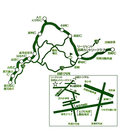 リージェント宮崎カントリークラブのアクセス地図