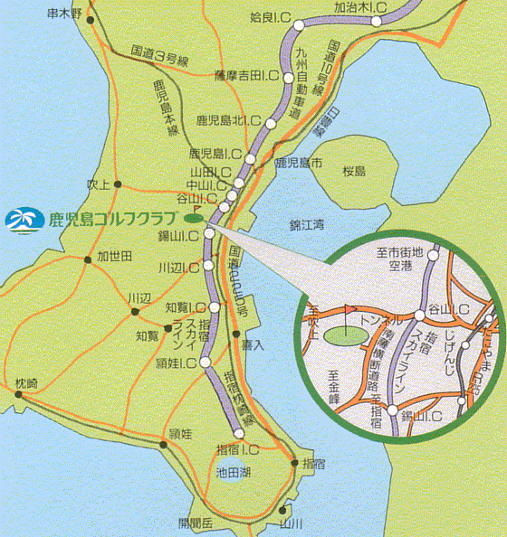 鹿児島ゴルフリゾートのアクセス地図