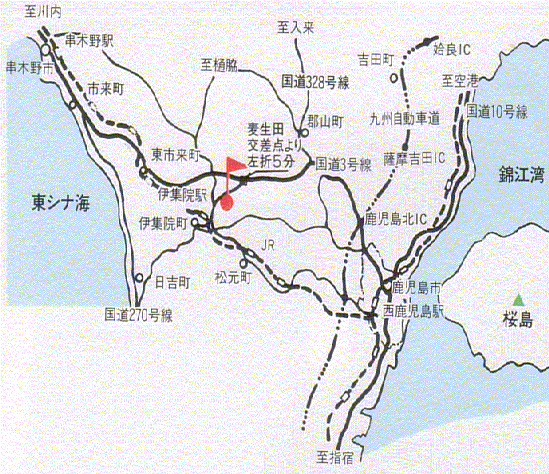 南九州カントリークラブ　伊集院コースのアクセス地図