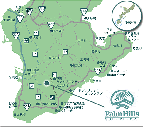 パームヒルズゴルフリゾートクラブのアクセス地図