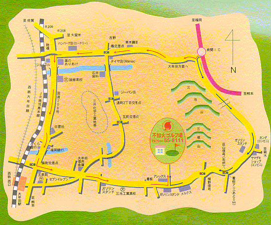 不知火ゴルフ場（福岡県）のアクセス地図