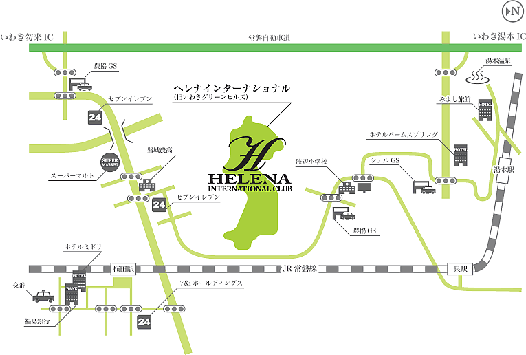 ヘレナ国際カントリー倶楽部のアクセス地図