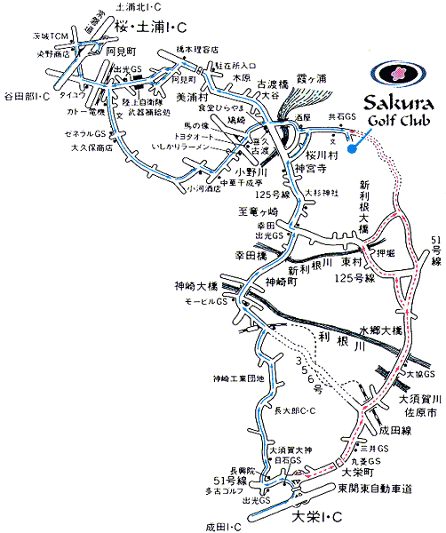 桜ゴルフ倶楽部のアクセス地図