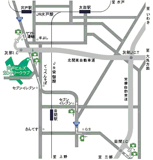 宍戸ヒルズカントリークラブのアクセス地図