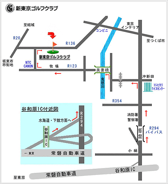 坂東ゴルフクラブ（旧　新東京ゴルフクラブ）のアクセス地図