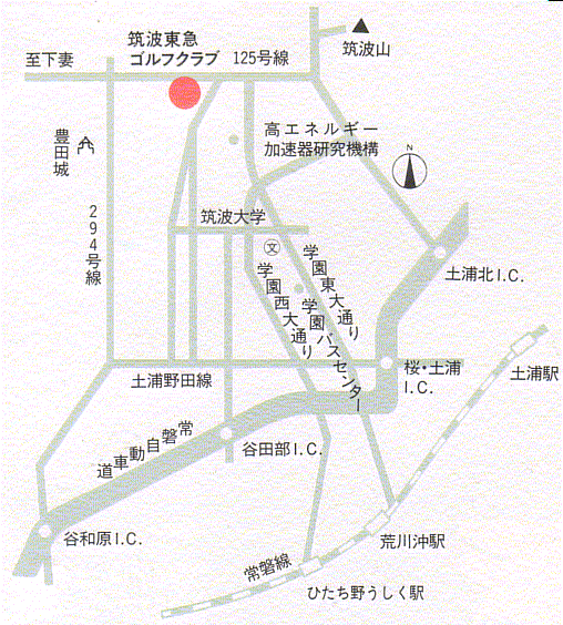 筑波東急ゴルフクラブのアクセス地図