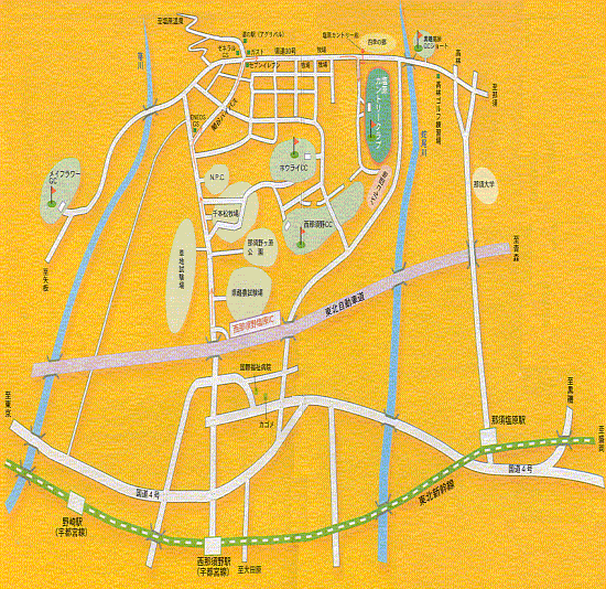 塩原カントリークラブのアクセス地図