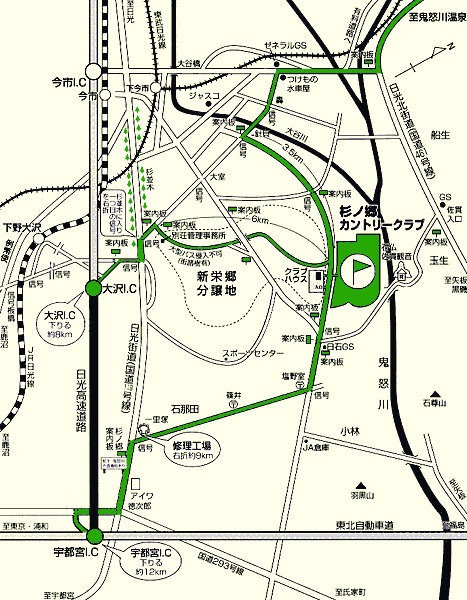 杉ノ郷カントリークラブのアクセス地図